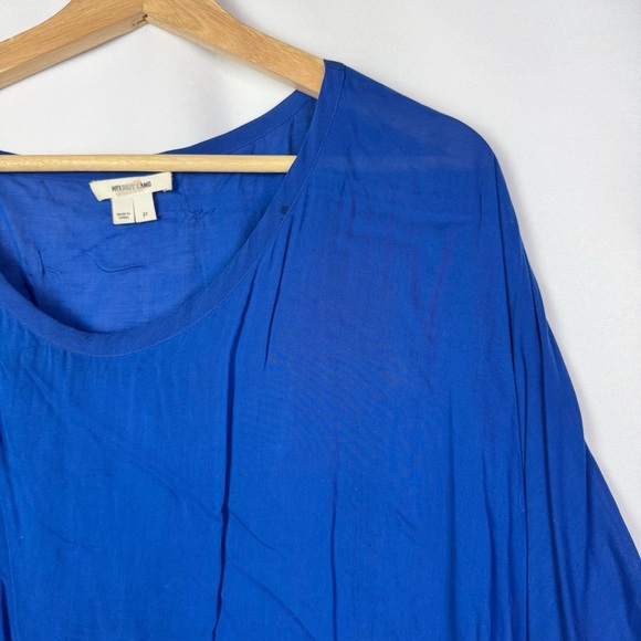 Helmut Lang Royal Blue Scoop Neck Dolman Short Sleeve Blouse S - Picture 3 of 5